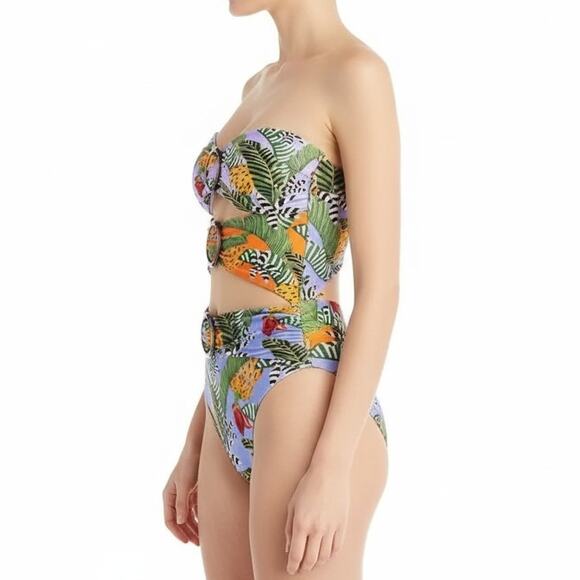 Farm Rio Cutout Bandeau One Piece/Two Piece Convertible, XS - Picture 2 of 16